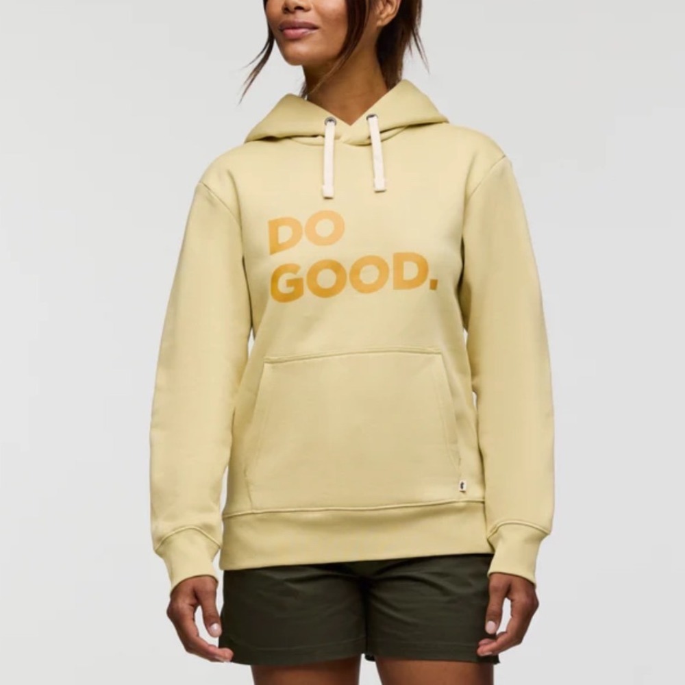 Cotopaxi Do Good Pullover Hoodie Womens L‎ Grain Yellow Organic Cotton Blend NEW